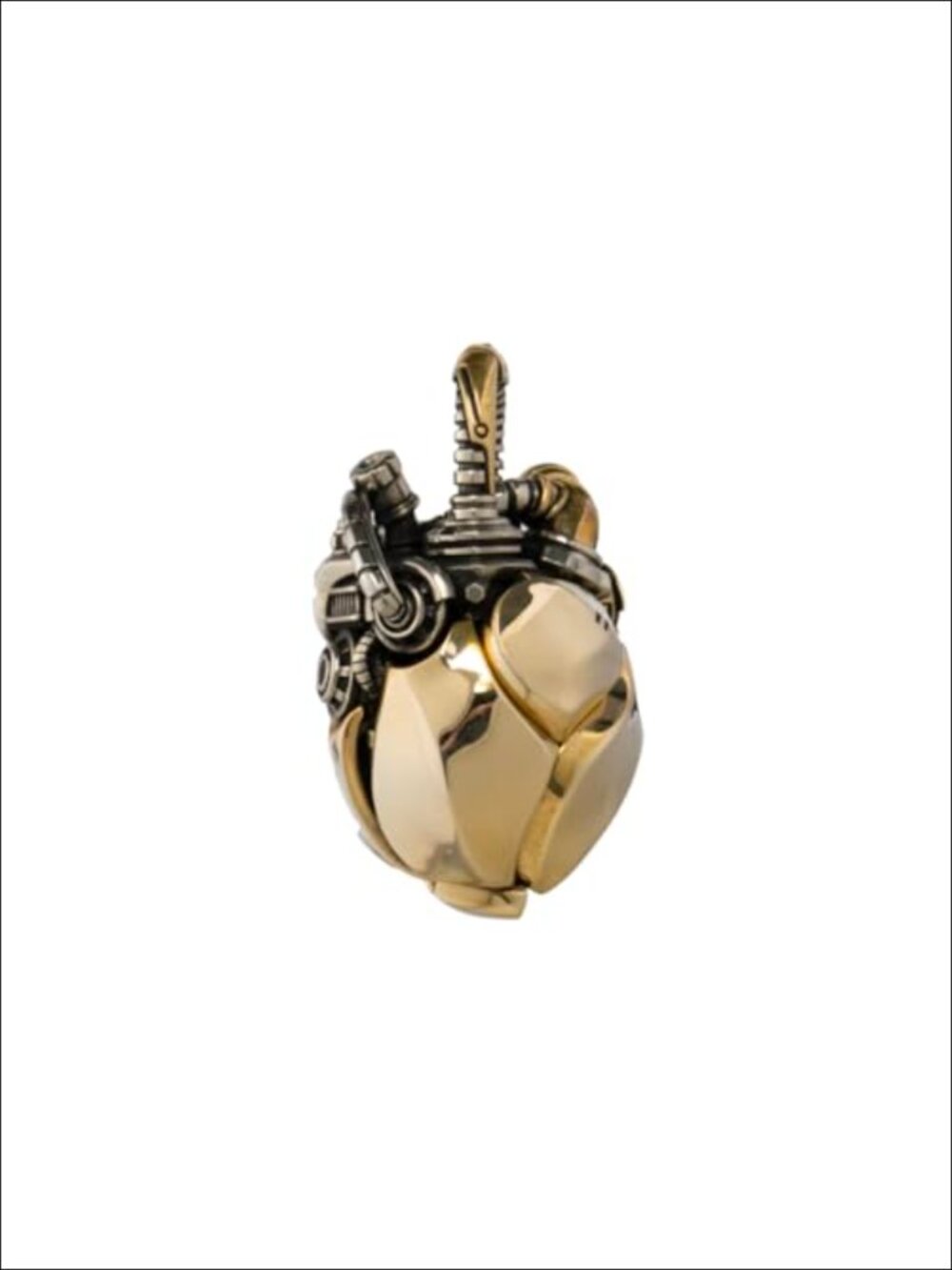 Mechanical Heart Pendant Necklace Steampunk Brass Kinetic Jewelry